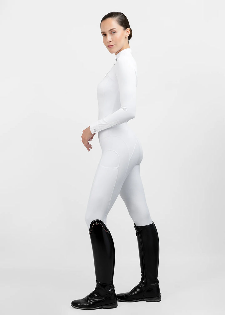 Maximilian Equestrian - Era Långärmad tävlingstopp WHITE