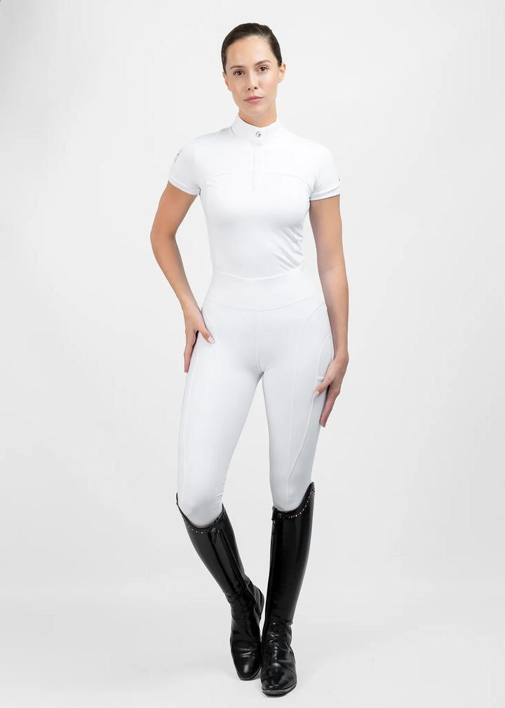 Maximilian Equestrian - Era kortärmad tävlingstopp WHITE