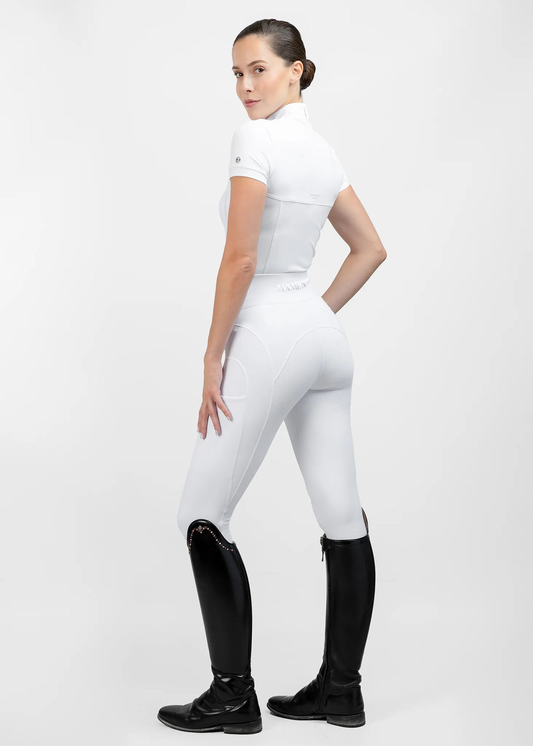 Maximilian Equestrian - Era kortärmad tävlingstopp WHITE