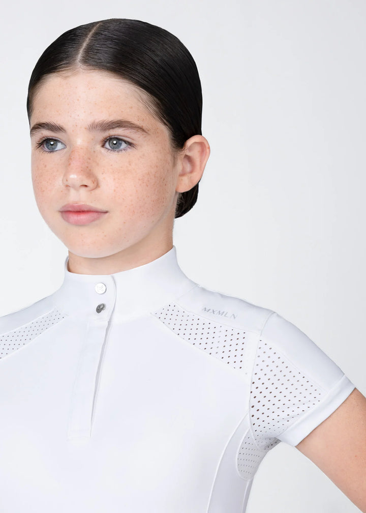 Maximilian Equestrian - YR Aveen Kortärmad Tävlingströja WHITE