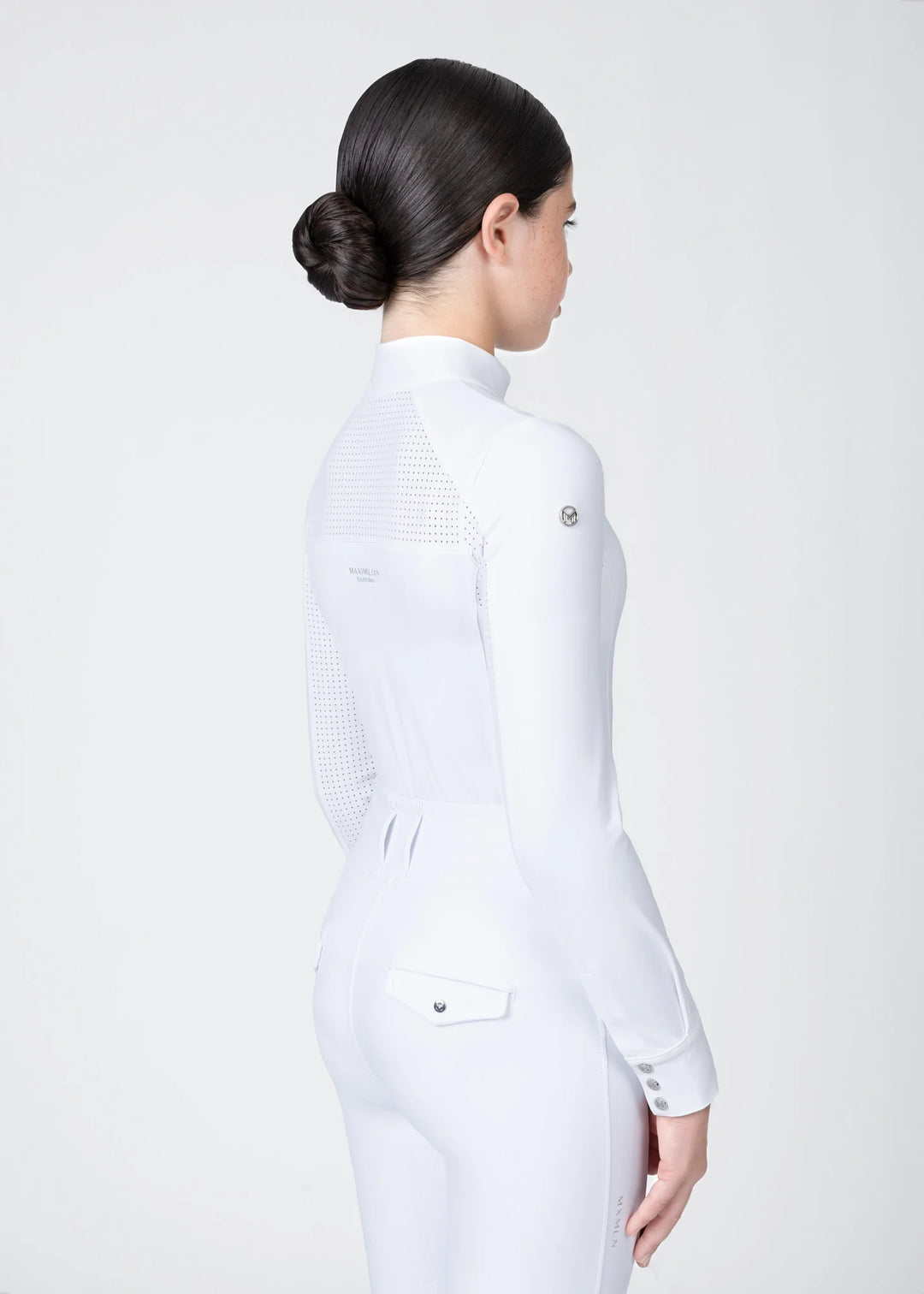 Maximilian Equestrian - YR Aveen Långärmad Tävlingströja WHITE