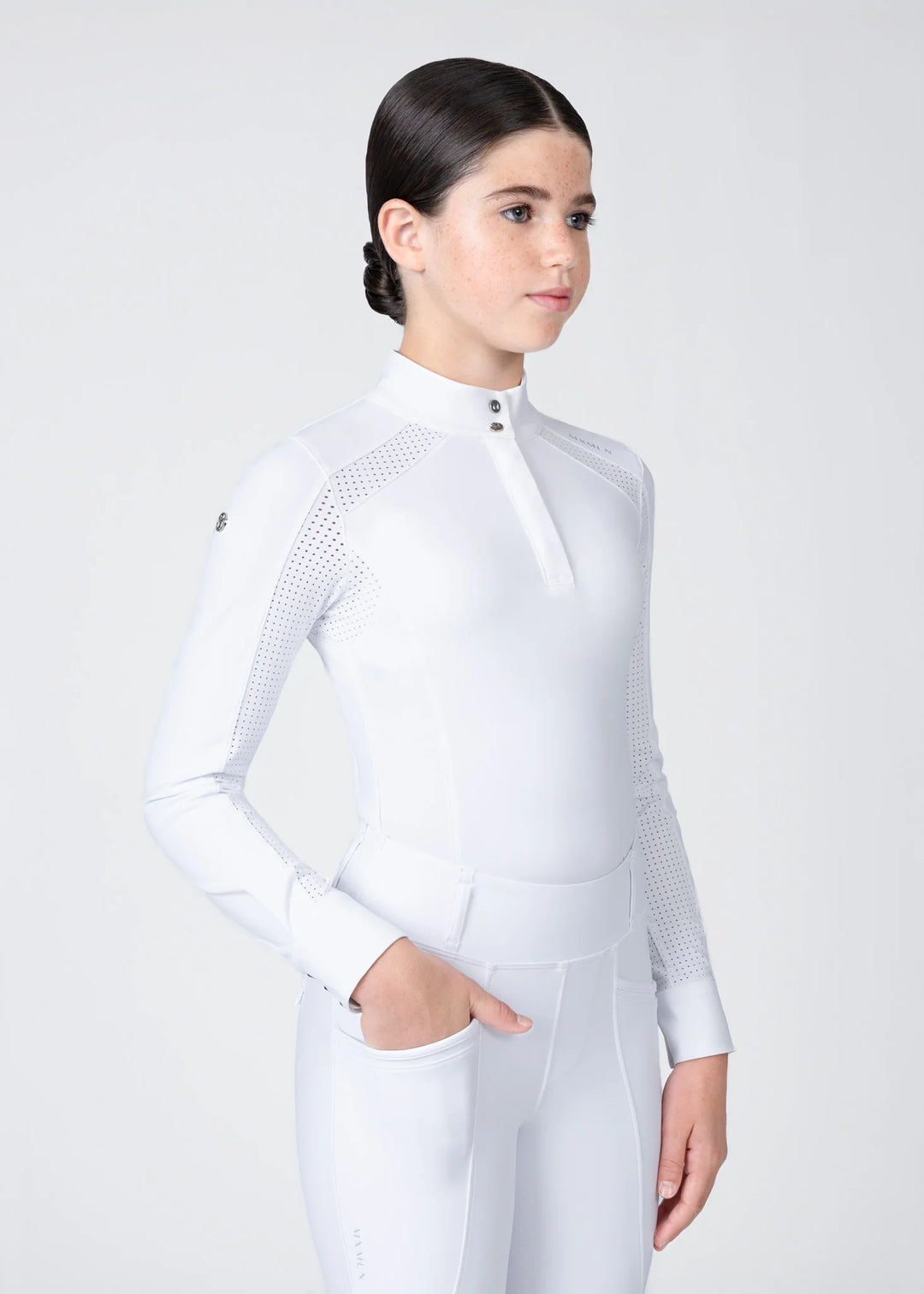 Maximilian Equestrian - YR Aveen Långärmad Tävlingströja WHITE