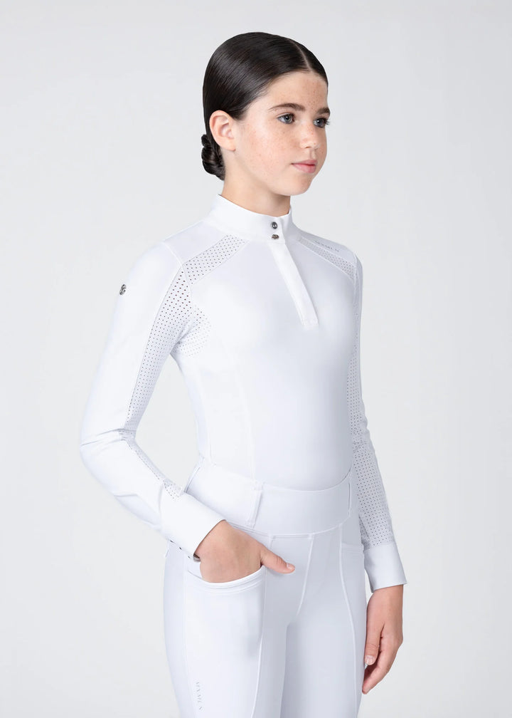 Maximilian Equestrian - YR Aveen Långärmad Tävlingströja WHITE