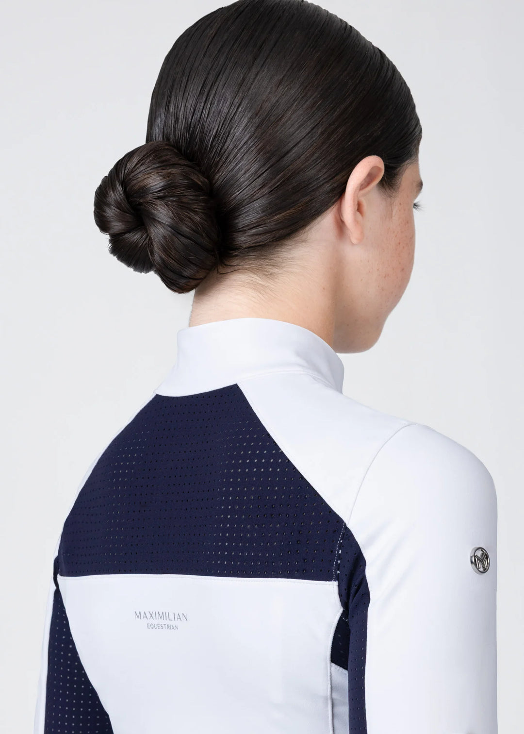 Maximilian Equestrian - YR Aveen Långärmad Tävlingströja WHITE/NAVY