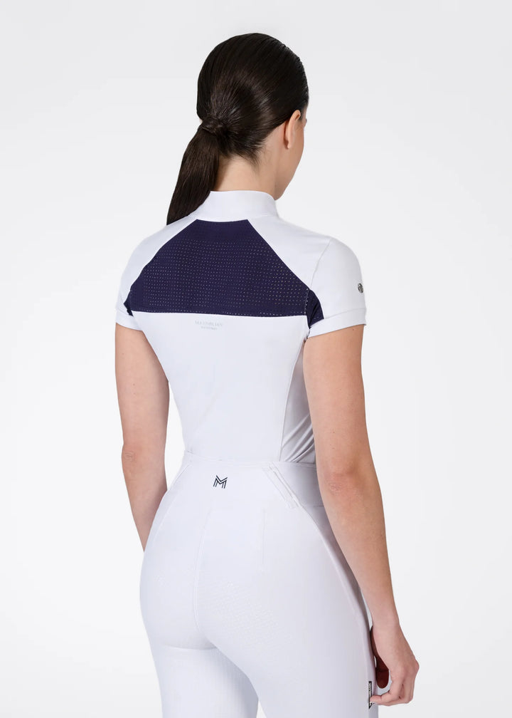 Maximilian Equestrian - Aveen kortärmad tävlingstopp WHITE/NAVY