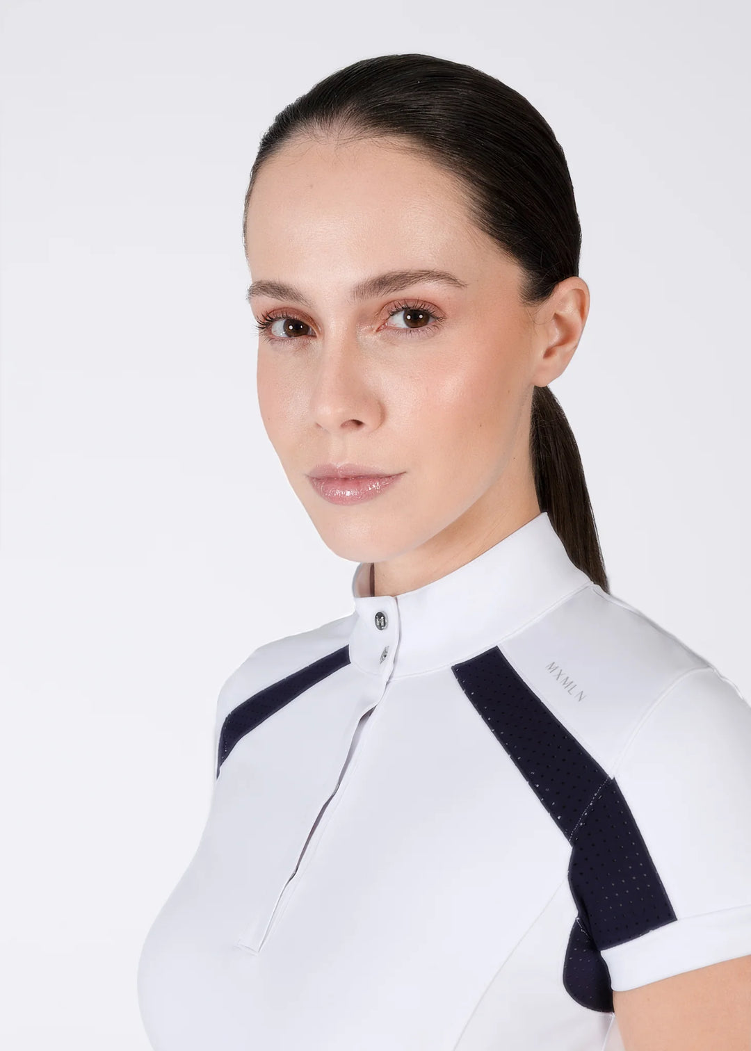 Maximilian Equestrian - Aveen kortärmad tävlingstopp WHITE/NAVY