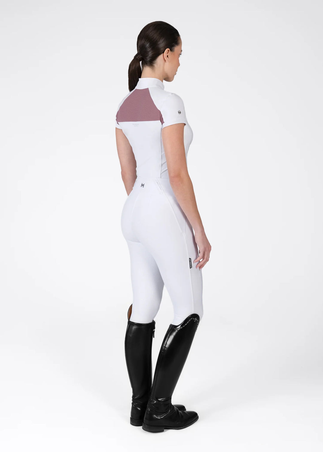 Maximilian Equestrian - Aveen kortärmad tävlingstopp WHITE/MAUVE