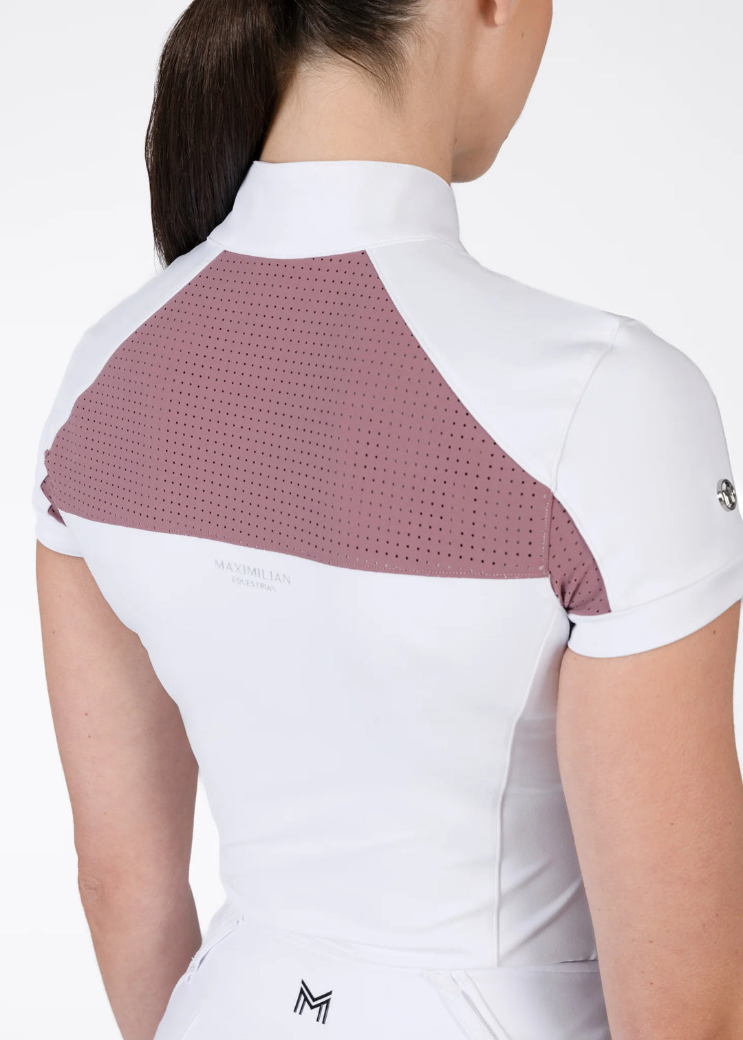 Maximilian Equestrian - Aveen kortärmad tävlingstopp WHITE/MAUVE