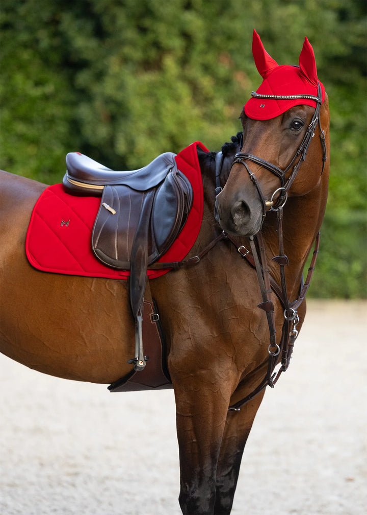 Maximilian Equestrian - Velvet hoppschabrak Djup röd