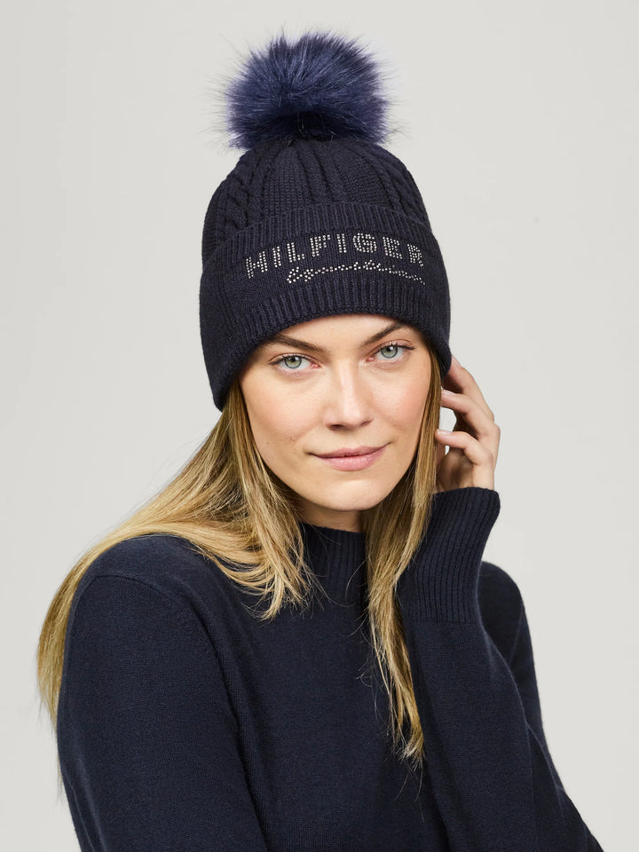 Tommy Hilfiger - Perry Pompom Beanie DESERT SKY