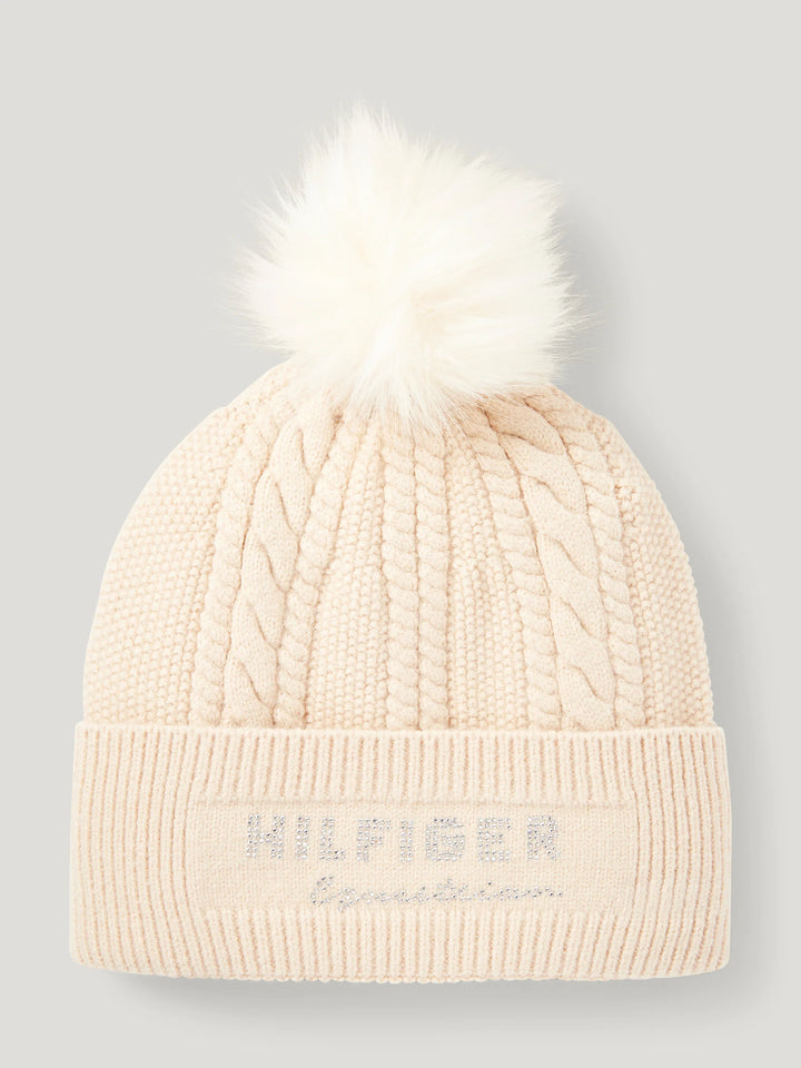 Tommy Hilfiger - Perry Pompom Beanie TAUPE